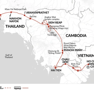 tourhub | Explore! | Bangkok to Saigon by Bike | Tour Map