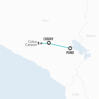 tourhub | Bamba Travel | Colca Canyon Sightseeing Tour 2D/1N & Transfer to Puno | Tour Map