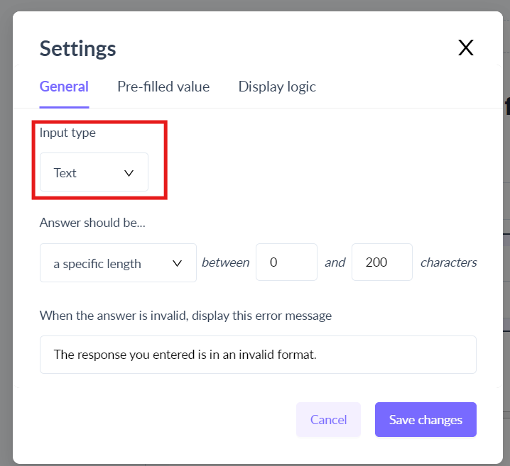 How to add validation to a text input field in the AMP form?