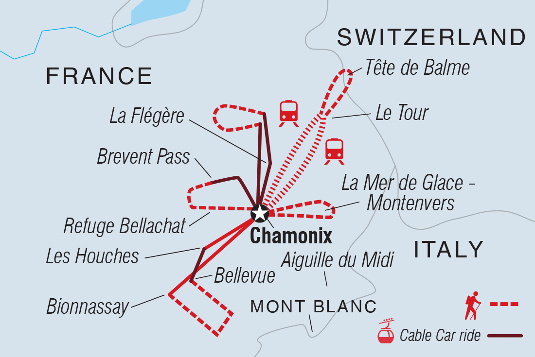 tourhub | Intrepid Travel | Mont Blanc Highlights		 | Tour Map