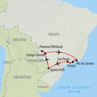 tourhub | On The Go Tours | Natural Wonders of Brazil - 12 days | Tour Map