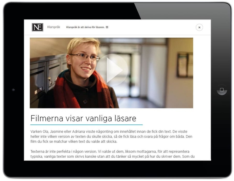 NE lanserar webbaserad utbildning i klarspråk att skriva