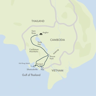 tourhub | Exodus | Cambodia Adventure | Tour Map