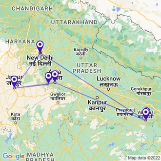 tourhub | Panda Experiences | 10 Days India Tour | Tour Map