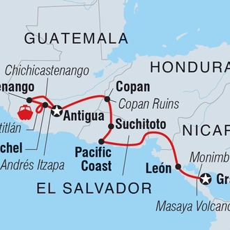 tourhub | Intrepid Travel | Heart of Central America | Tour Map