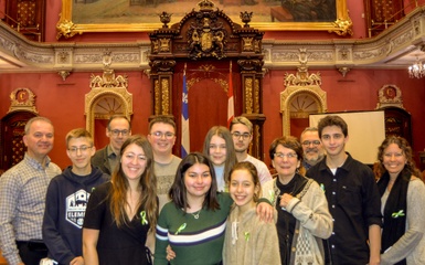 Le 2e Conseil jeunesse de la MRC d'Arthabaska en visite à l'Assemblée nationale du Québec