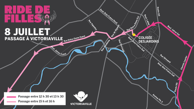 Ride de Filles – passage du convoi de motocyclistes à Victoriaville