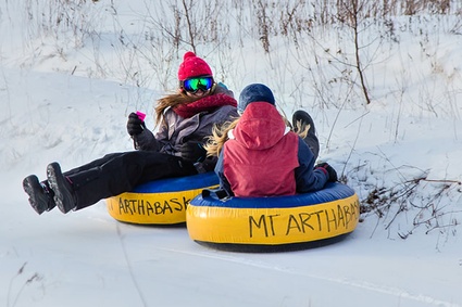 Glissade sur neige au Mont Arthabaska de Victoriaville