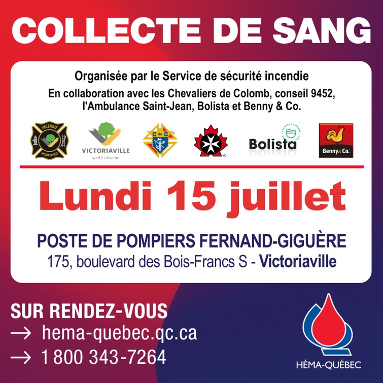 Affiche collecte de sang