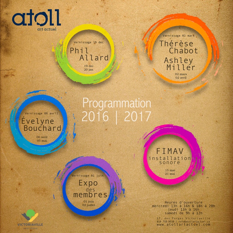 Programmation 2016-2017 de Atoll art actuel