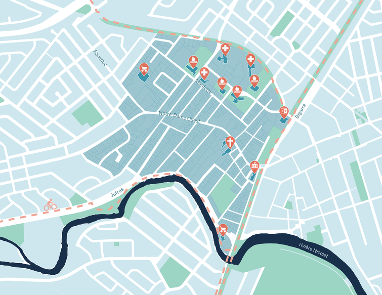 Carte du secteur visé par le projet