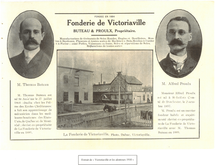 Fonderie Buteau et Proulx Victoriavill 1910