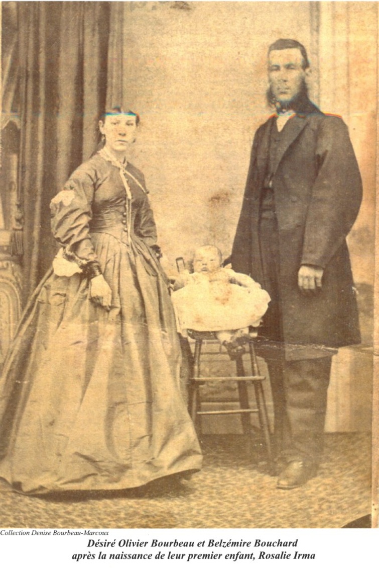 raziella Bourbeau, son époux Désiré-Olivier Bourbeau et leur enfant.