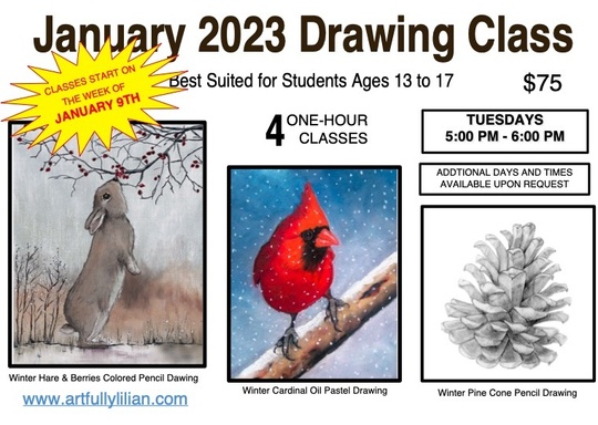 ARTfullyLILIAN WEEKLY DRAWING CLASS JANUARY 2023