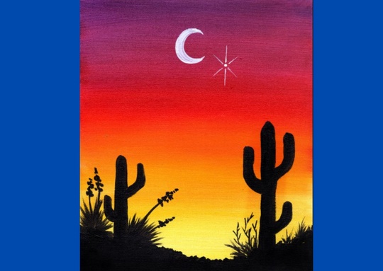 11x14 Cactus Canvas Painting 