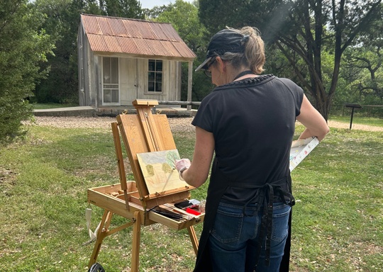 Watercolour supplies for plein air painting outside - Emily