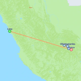 tourhub | On The Go Tours | Lima to Cusco (Superior) - 7 days | Tour Map