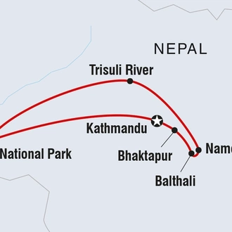tourhub | Intrepid Travel |  Nepal Adventure | Tour Map
