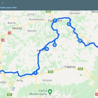 tourhub | Bike In Time | Transylvanian Fortifications Route | Tour Map