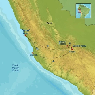 tourhub | Indus Travels | Wonders of Peru | Tour Map