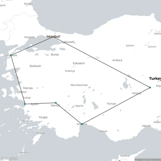 tourhub | Fez Travel | 2025 - Glories of Turkey Tour | Tour Map