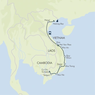 tourhub | Exodus | Cycling Vietnam | Tour Map