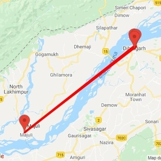 tourhub | Agora Voyages | Assam Tea Estate, Rain Forest & River Island Tour | Tour Map