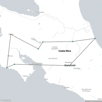 tourhub | Destination Services Costa Rica | Beaches and Nature with Santa Teresa, Self-drive  | Tour Map