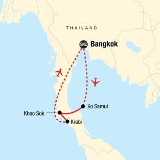 tourhub | G Adventures | Explore Southern Thailand | Tour Map