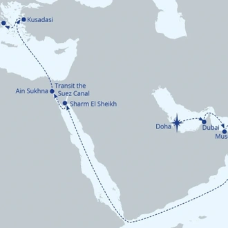 tourhub | Celestyal Cruises | Dazzling Doha to Ancient Athens, 14Night Cruise | Tour Map