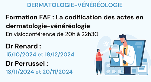 Représentation de la formation : La codification des actes en dermatologie-vénéréologie - FAF Classe Virtuelle 