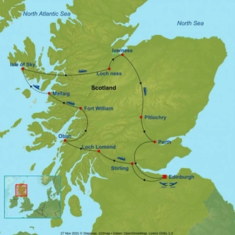 tourhub | Indus Travels | Classic Scotland Self Drive | Tour Map