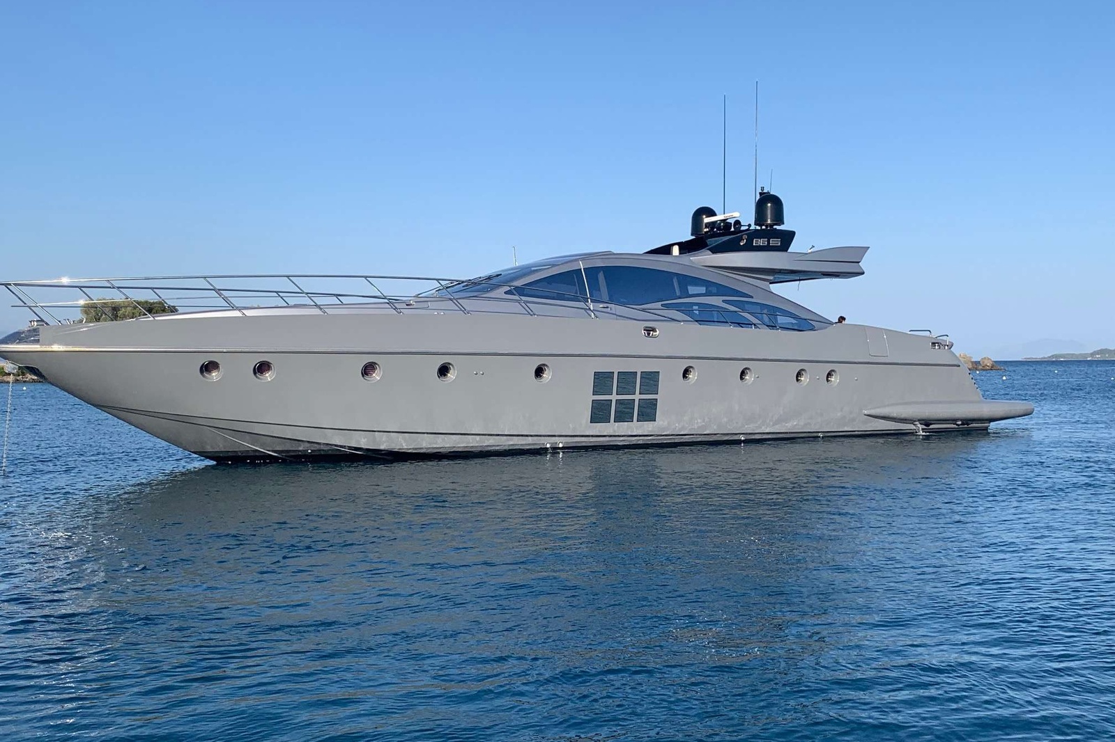 This 86ft /26,20m motor yacht was built in 2005 by Azimut and lastly refitted in 2022. She can accommodate up to eight guests in her four elegant en-suite cabins. Perfect choice for Ionian charters as she is based in Corfu. She offers a vast variety of water toys including Tender ZODIAC PROJET 350, Seabob, Water Skis Adult, Snorkeling Equipment, Tubes, Banana, 2 stand up Paddles, 2 Sea Scooters Aqua (and Jet Ski Sea-Doo Spark upon request). Her four crew members will do every effort to meet all your wishes.