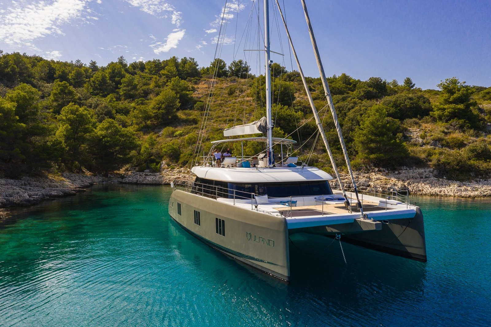 A 2020 launch, the brand new luxury sailing catamaran Sunreef 60 VULPINO has just joined the Croatia charter fleet. This stunning yacht not only features a smart and charter-friendly layout but boasts some impressive social areas at the bow, stern cockpit and flybridge. Whether you are vacationing with your family or want to reunite with your friends this spacious and powerful catamaran is hard to beat. 

Sunreef 60  VULPINO  comfortably accommodates 8 guests in the opulent master suite with a walk-in closet and 3 spacious elegant guest cabins all ensuite, with separate cabins for crew. In each cabin, there is A/C unit with individual controls, plugs, adaptors, 4 pillows, quilt and complimentary bottled water. At every bathroom, guests will find bath towels, hand towels, cosmetic tissues, hair dryer, complimentary L’occitane toiletry. The cockpit is stocked with beach towels and complimentary sunscreen lotion. The VULPINO is available in Croatia from May 2020 from Split, and as the optional pick-up/pick off port Dubrovnik.

The crew of three (captain, chef & stewardess), all trained professional with experience in their fields, will make You feel like you are on your own yacht and make sure you have the privacy but still be catered to.
