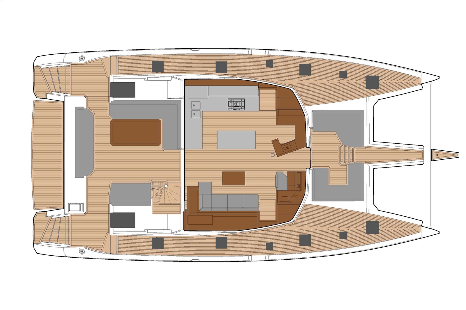 Galley up Saloon Layout