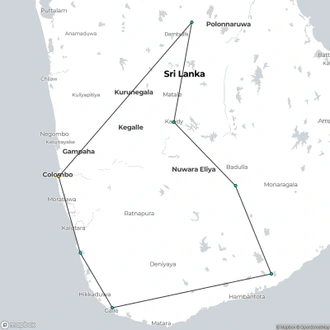 tourhub | Aitken Spence Travels | Best of Sri Lanka, 10 Days - Free Upgrade to Private Tour Available | Tour Map