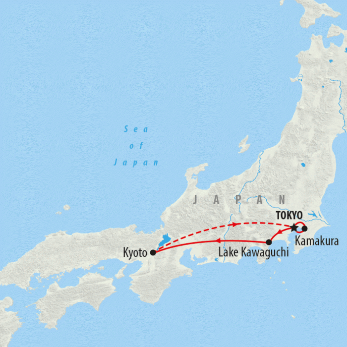 tourhub | On The Go Tours | Best of Japan - 8 days | Tour Map