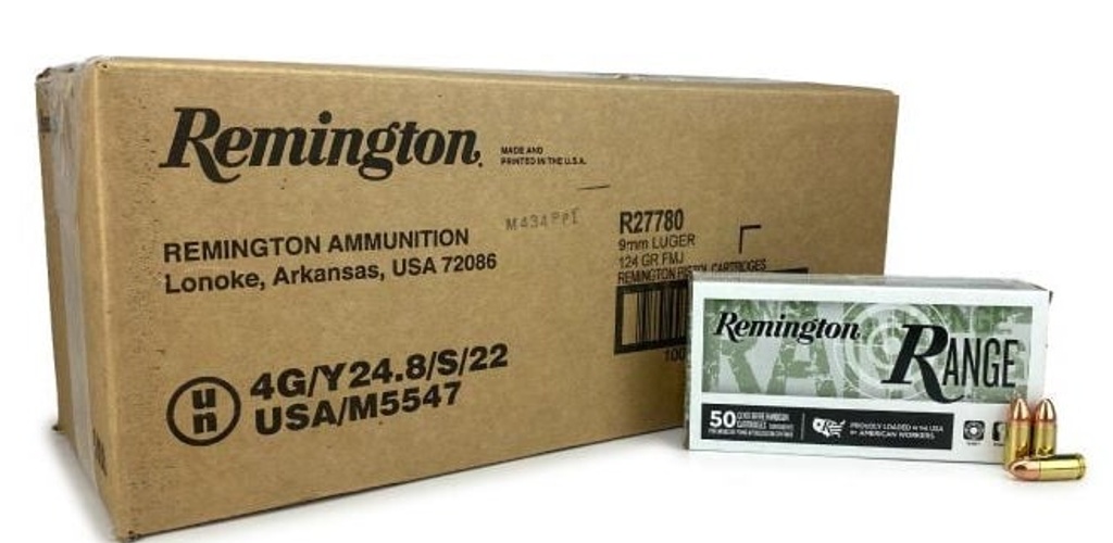 Remington 9mm 124gr FMJ 1000 Round Case