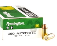 Remington 380 Auto Remington UMC 95gr Full Metal Jacket .380 ACP Ammo VERY FAST SHIPPING