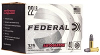 Federal .22 Long Rifle AutoMatch | 40gr LRN | 325rds
