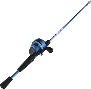 Zebco Slingshot Spincast Reel and Fishing Rod Combo, 5-Foot 6-in 2-Piece Rod,  Blue, Bobby's Guns and Ammo, Brewton
