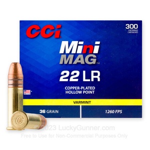 CCI 22 LR | 36gr Mini Mag Hollow Point | 300rds