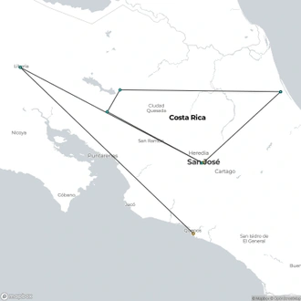 tourhub | Destination Services Costa Rica | Supersaver | Costa Rica Essentials Plus, 8 days | Tour Map