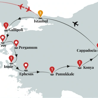 tourhub | Ciconia Exclusive Journeys | Wonders of Turkey Luxury Tour | Tour Map