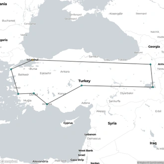 tourhub | Fez Travel | 2024 - Glories of Turkey Discovery Tour | Tour Map