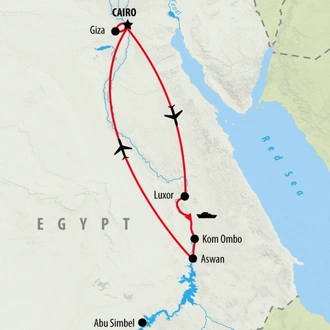 tourhub | On The Go Tours | Ancient Wonders of Egypt by Nile Cruise 5 star - 8 days | Tour Map