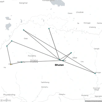 tourhub | The Natural Adventure | Snowman Trek: World's Toughest Trail | Tour Map