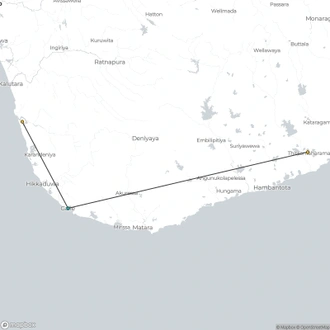 tourhub | Aitken Spence Travels | Yala & Galle 3 Days, Private Tour | Tour Map