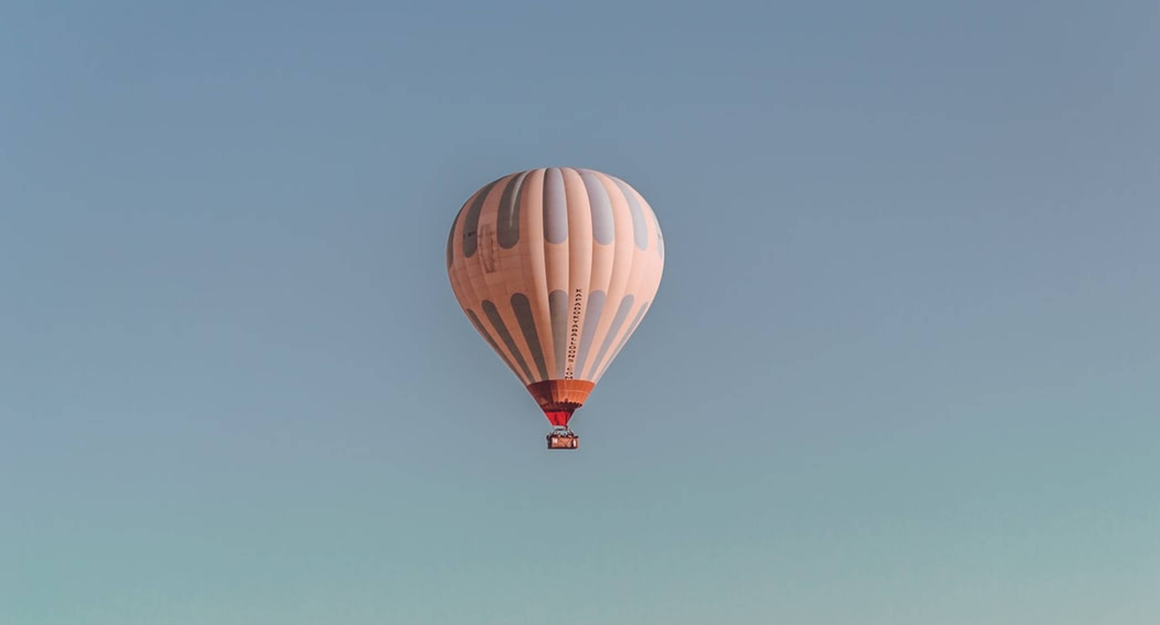 Picturesque nature and hot air ballooning