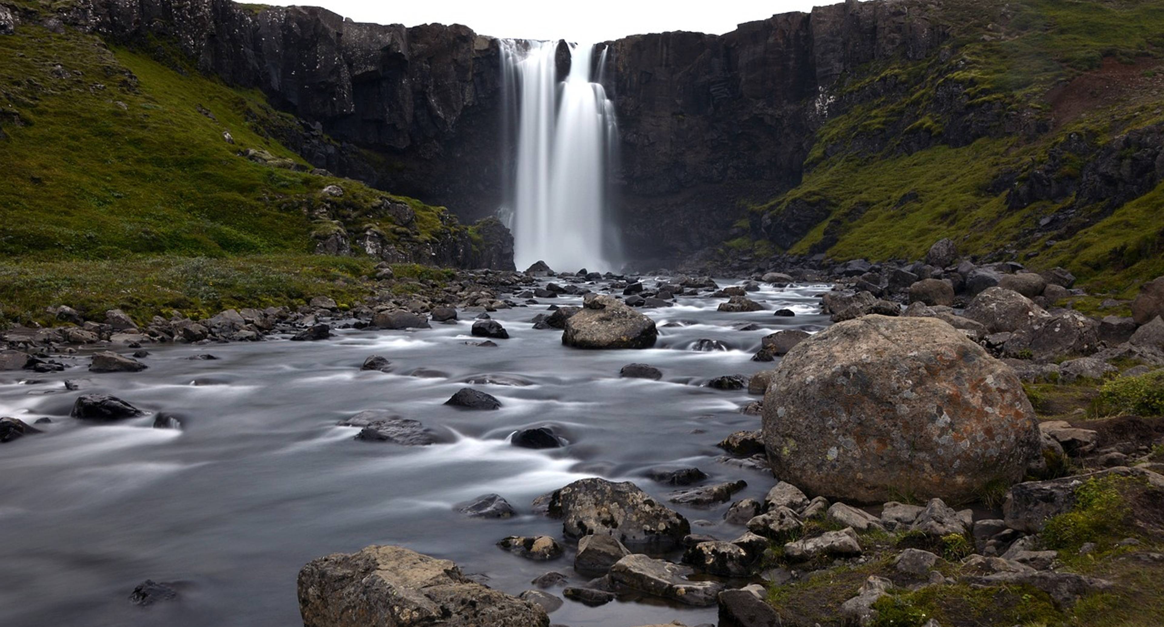 Fjords and Gufufoss Waterfall